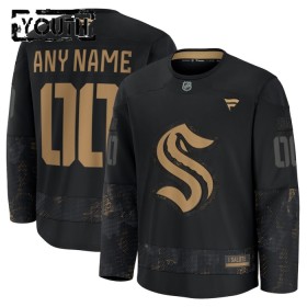 Seattle Kraken tröja Customized Fanatics Military Appreciation Practice 2024-25 Svart - NHL Tröjor Barn